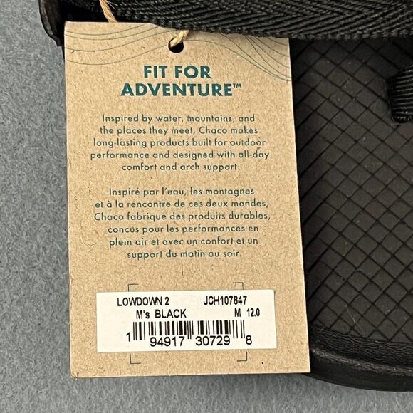 Chaco Sandal Men\'s 12 M Sandal Lowdown 2 Black New In Box NIB Hiking Outdoor main image 5
